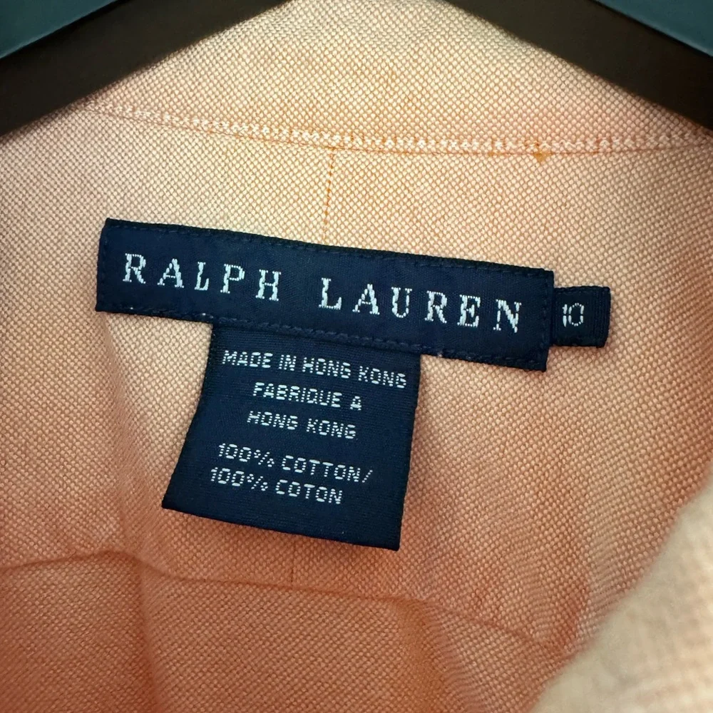 Peach Ralph Lauren button down size 10 - Picture 2 of 4
